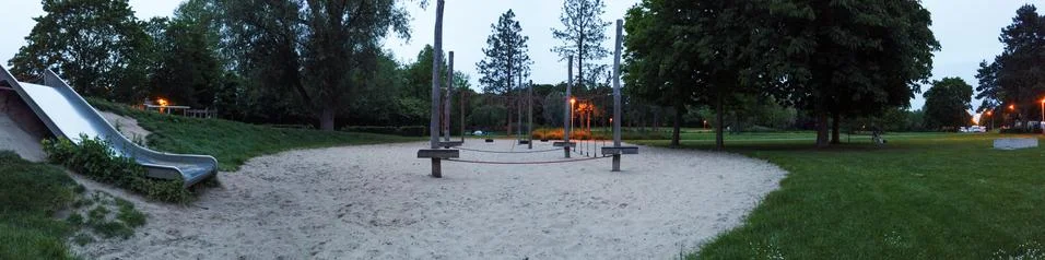 Playground at evening Stock Photos