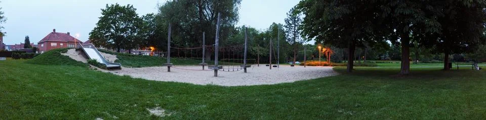 Playground at evening Stock Photos