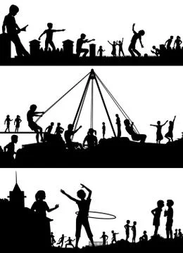 Playground foreground silhouettes Stock-Illustration