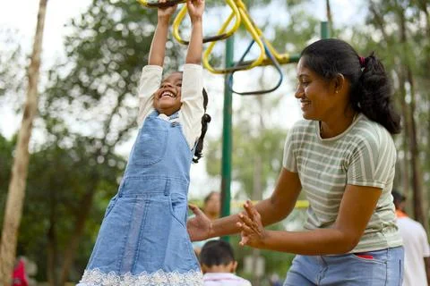 Playground Fun with Mom Stock Photos