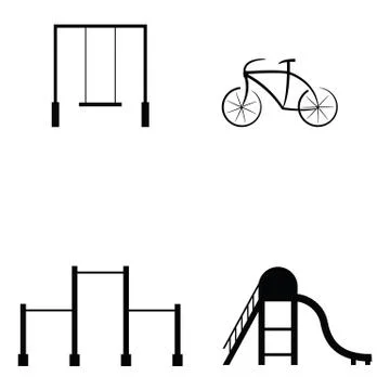 Playground icon set Stock Illustration
