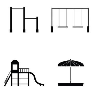 Playground icon set Illustrazione stock