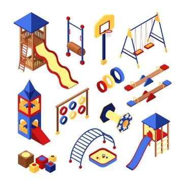 Playground Icons Set Stock Illustration