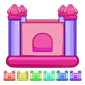 Playground inflatable castle cartoon vector graphic Illustration