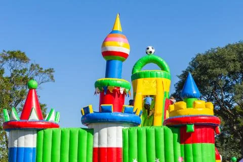 Playground Inflatable Castle Stock Photos