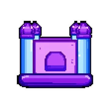 Playground inflatable castle pixel art vector illustration Stock Illustration
