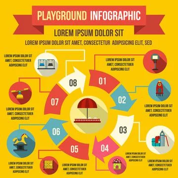 Playground infographic elements, flat style Stock Illustration