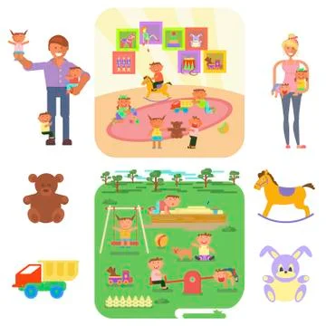 Playground infographic elements Illustrazione stock
