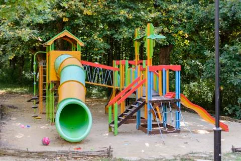 Playground kid in the forest Stock Photos