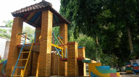 Playground made by brick Stock-Fotos