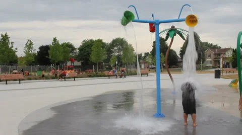 PLAYGROUND MINI WATERPARK WS Stock Footage 36440769