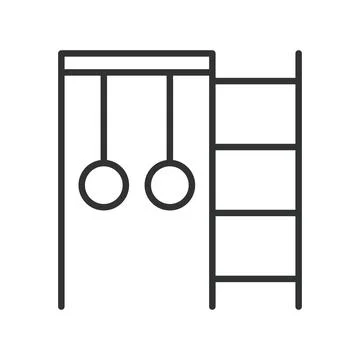 Playground monkey bars icon in line design. playground, monkey bars, gym, kids Stockillustratie