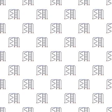 Playground monkey bars seamless pattern for children's recreation Illustrazione stock