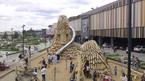 Playground near a large shopping center 2 Stock Footage 111959953