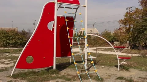 Playground net for climbing up. Stock Footage 42682470