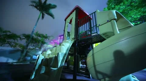Playground at Night Stock Footage 12173463