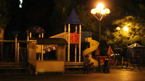 A playground at night Stock-Footage 32846859