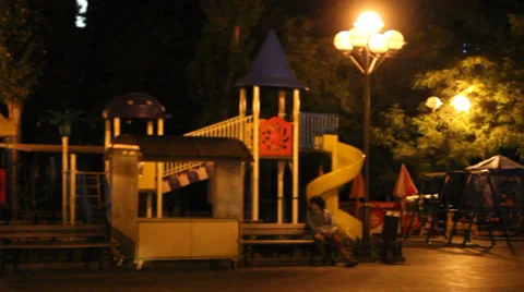 A playground at night Video stock 32846883