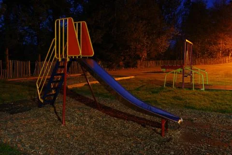 Playground at night Stock-Fotos