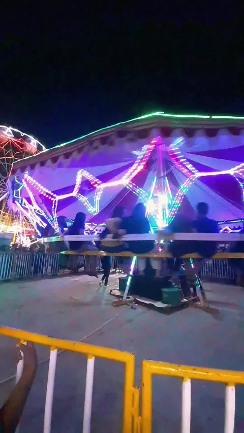 The playground at night is powered by humans Stock Footage 242013498