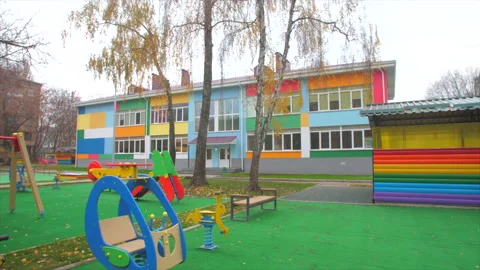 Playground outside kindergarten Stock Footage 225295542
