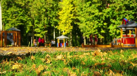Playground in park. Stock Footage 34788117