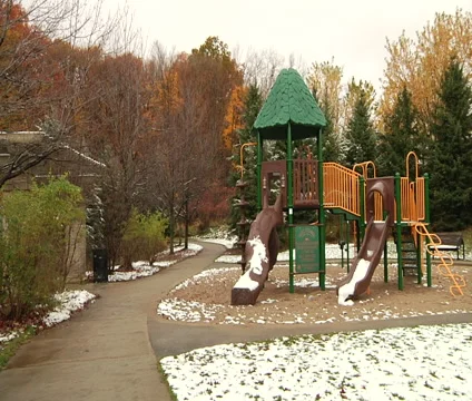 Playground in the park 스톡 동영상 55301065