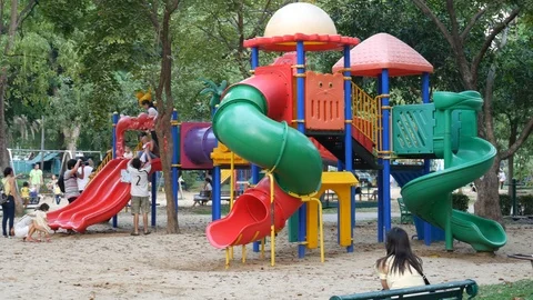 Playground in the park Stock Footage 103912129