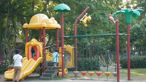 Playground in the park Stock Footage 122127451