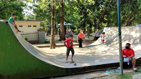 Playground in the park Stock Footage 204892895