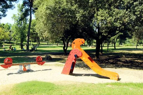Playground in the park Stock Photos