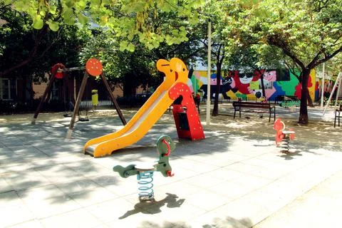 Playground in the park Stock Photos