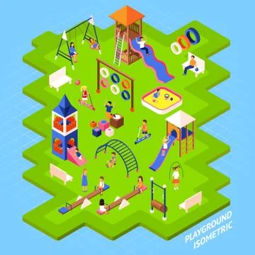 Playground Park Poster Stock Illustration