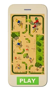 Playground on phone screen top view 스톡 일러스트