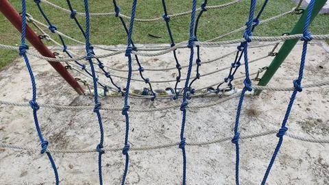 Playground rope net Fotos Stock