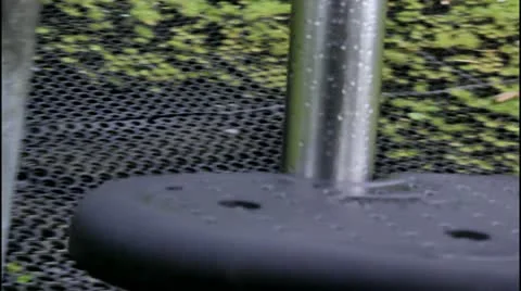 Playground roundabout swing rotating empty Stock Footage 20431448