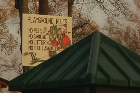 Playground Rules Sign Stock Footage 10765049
