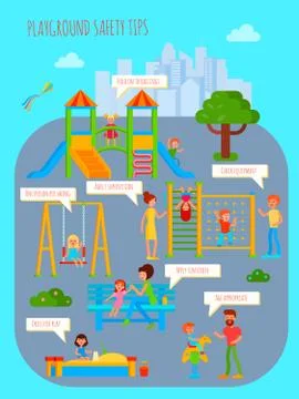 Playground Safety Tips Poster Illustrazione stock