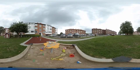 In a Playground Sandbox - 360 VR Stock Footage 94248940
