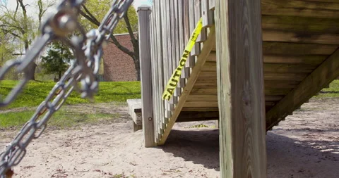 Playground shutdown due to pandemic Stock Footage 130474685