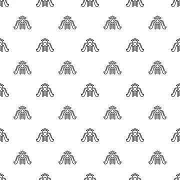 Playground slide equipment seamless pattern on white background Illustration