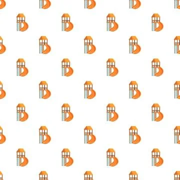 Playground slide equipment seamless pattern for children fun Stock Illustration