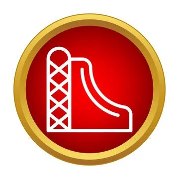 Playground slide icon representing active children fun Illustrazione stock