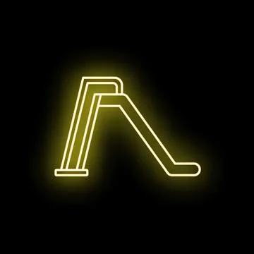 Playground slide outline creating glowing neon icon 스톡 일러스트