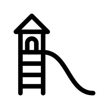 Playground slide outline icon. Vector graphics Stockillustratie