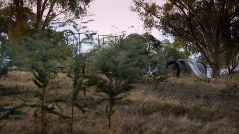 Playground slide in the park Vídeos de archivo 94882016