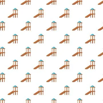 Playground slide pattern creating a seamless childhood background イラスト素材