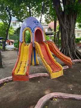 A Playground slide Stockfoto's