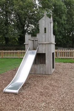 Playground Slide. 库存照片