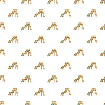 Playground slide simple seamless repeat pattern forming background Stockillustratie